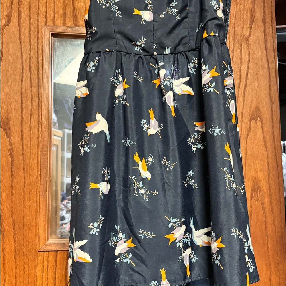 Xhilaration Dress with Bird Print - Black, Orange, White